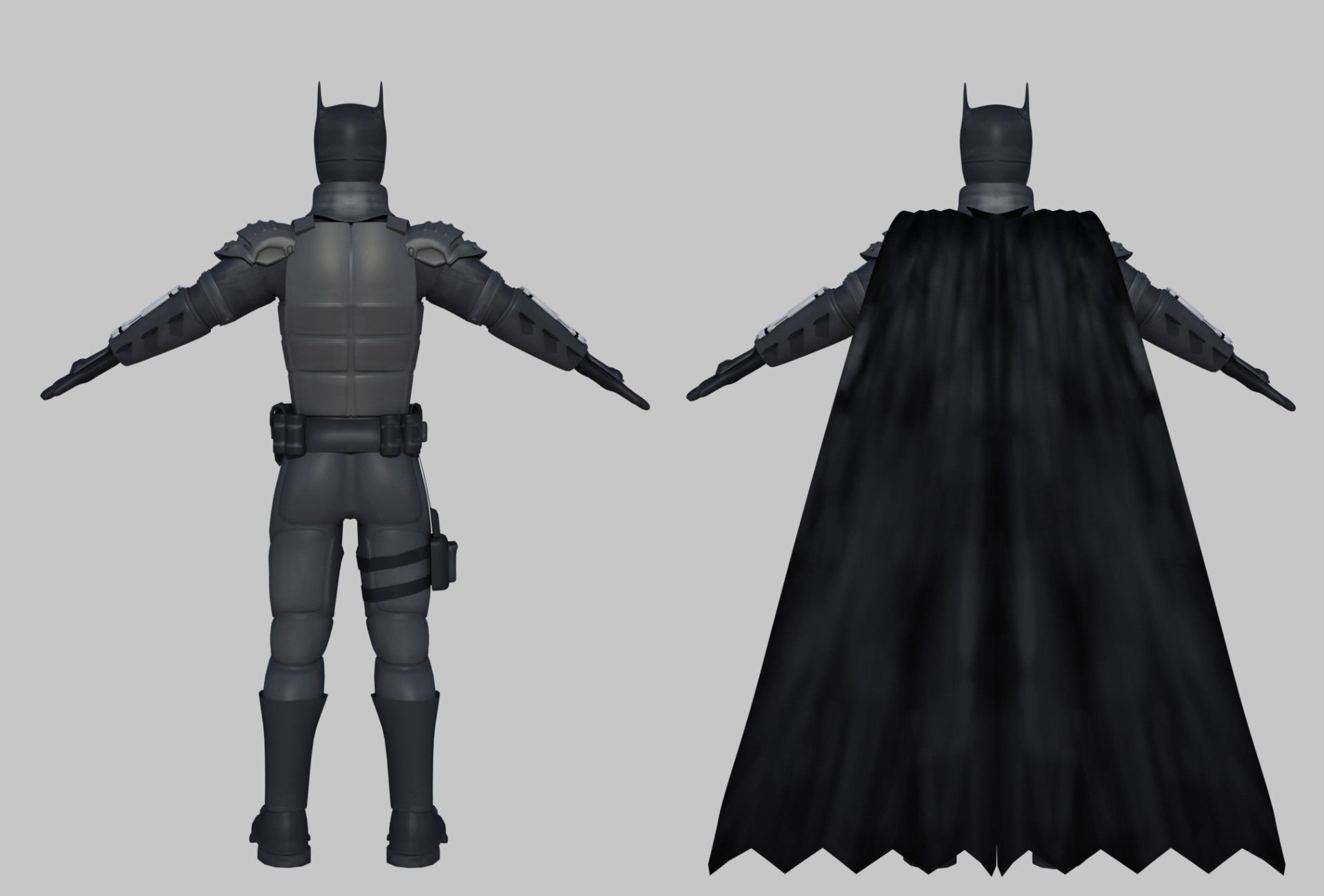 Low-Poly Batman 3D rigged model armour Cartoon 3D model_5