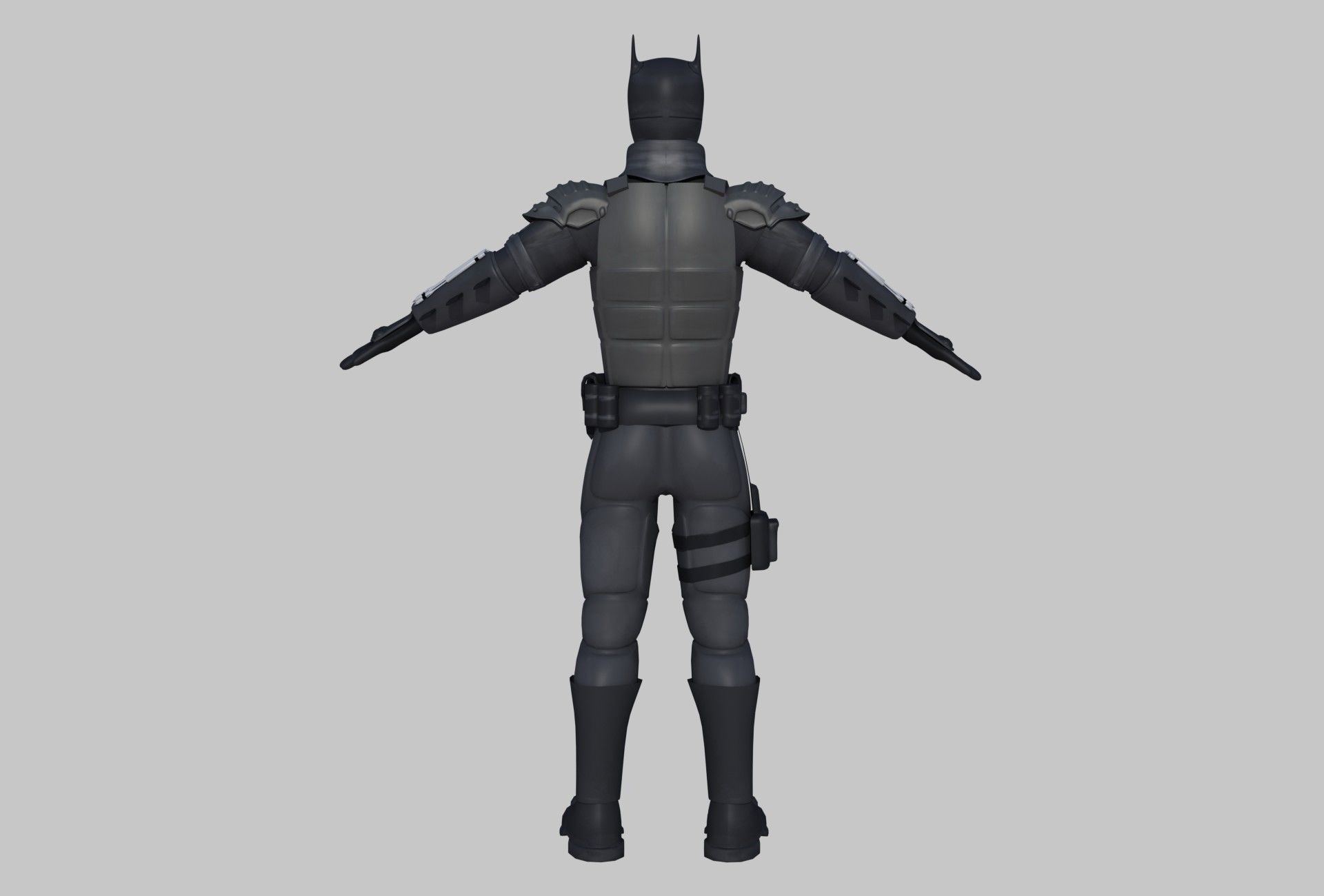 Low-Poly Batman 3D rigged model armour Cartoon 3D model_17