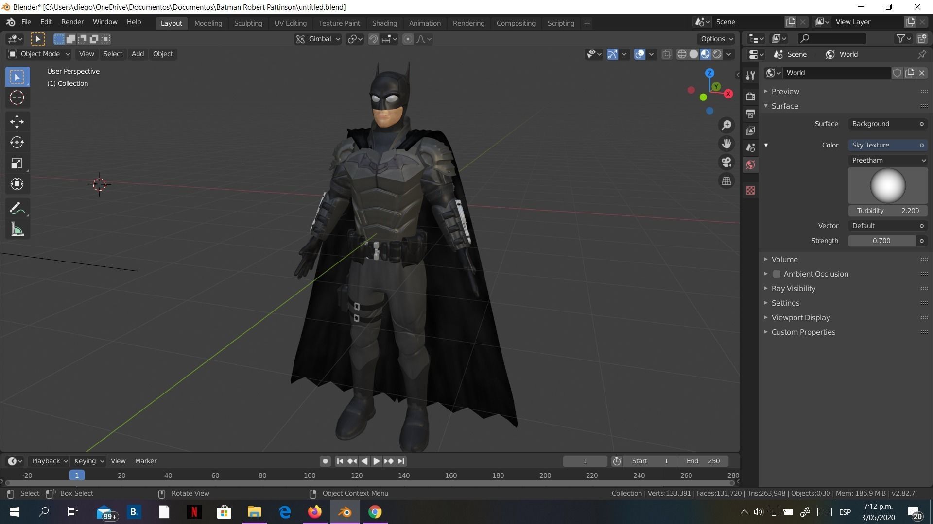 Low-Poly Batman 3D rigged model armour Cartoon 3D model_15