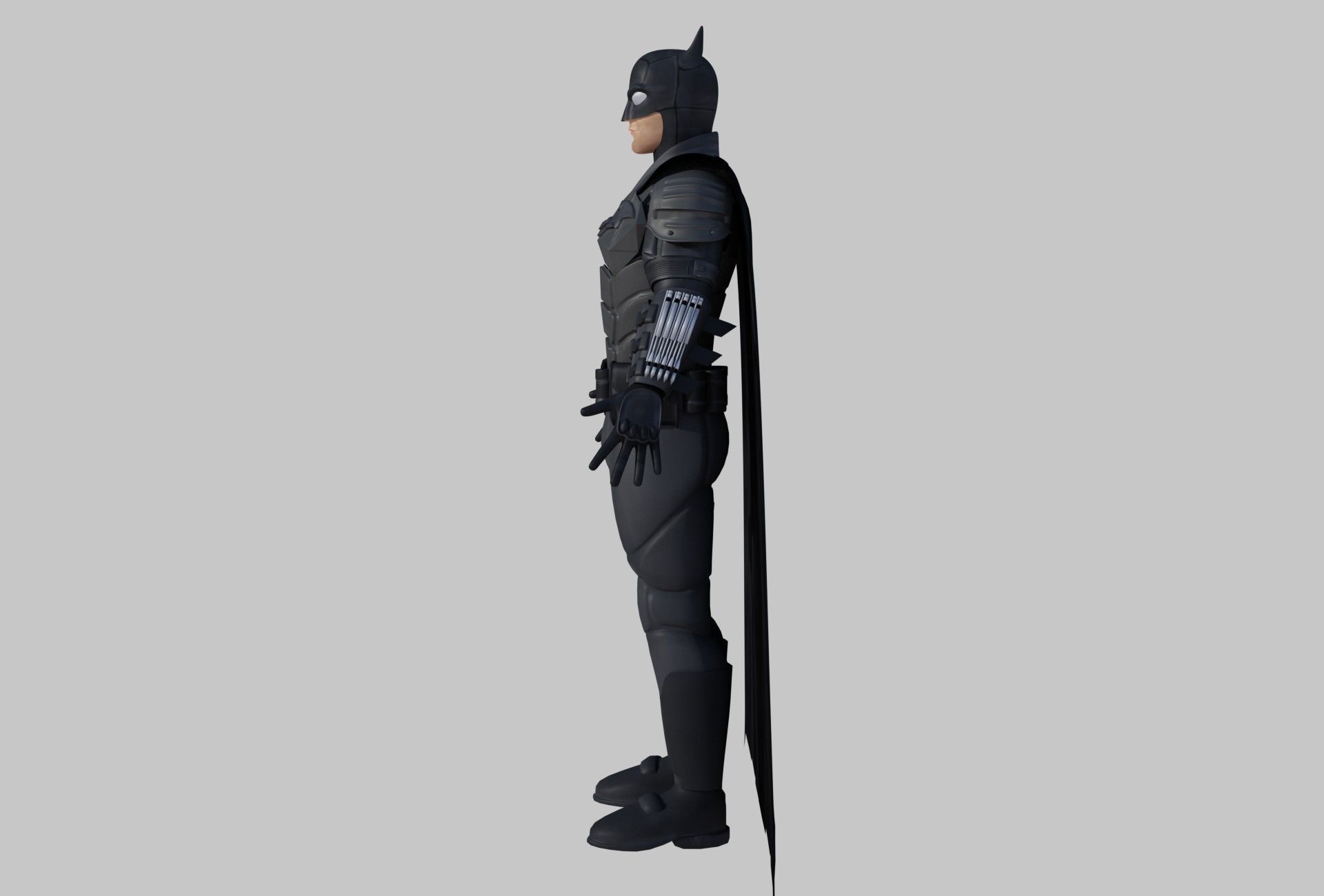 Low-Poly Batman 3D rigged model armour Cartoon 3D model_8