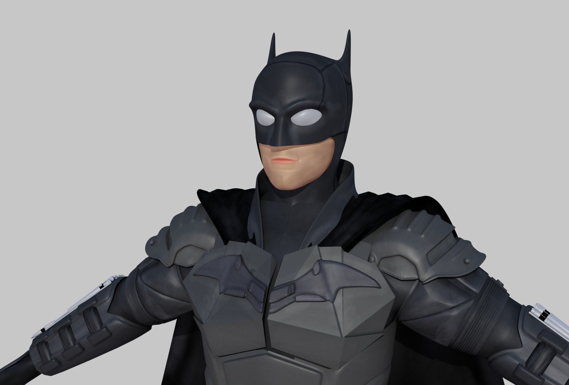 Low-Poly Batman 3D rigged model armour Cartoon 3D model_2