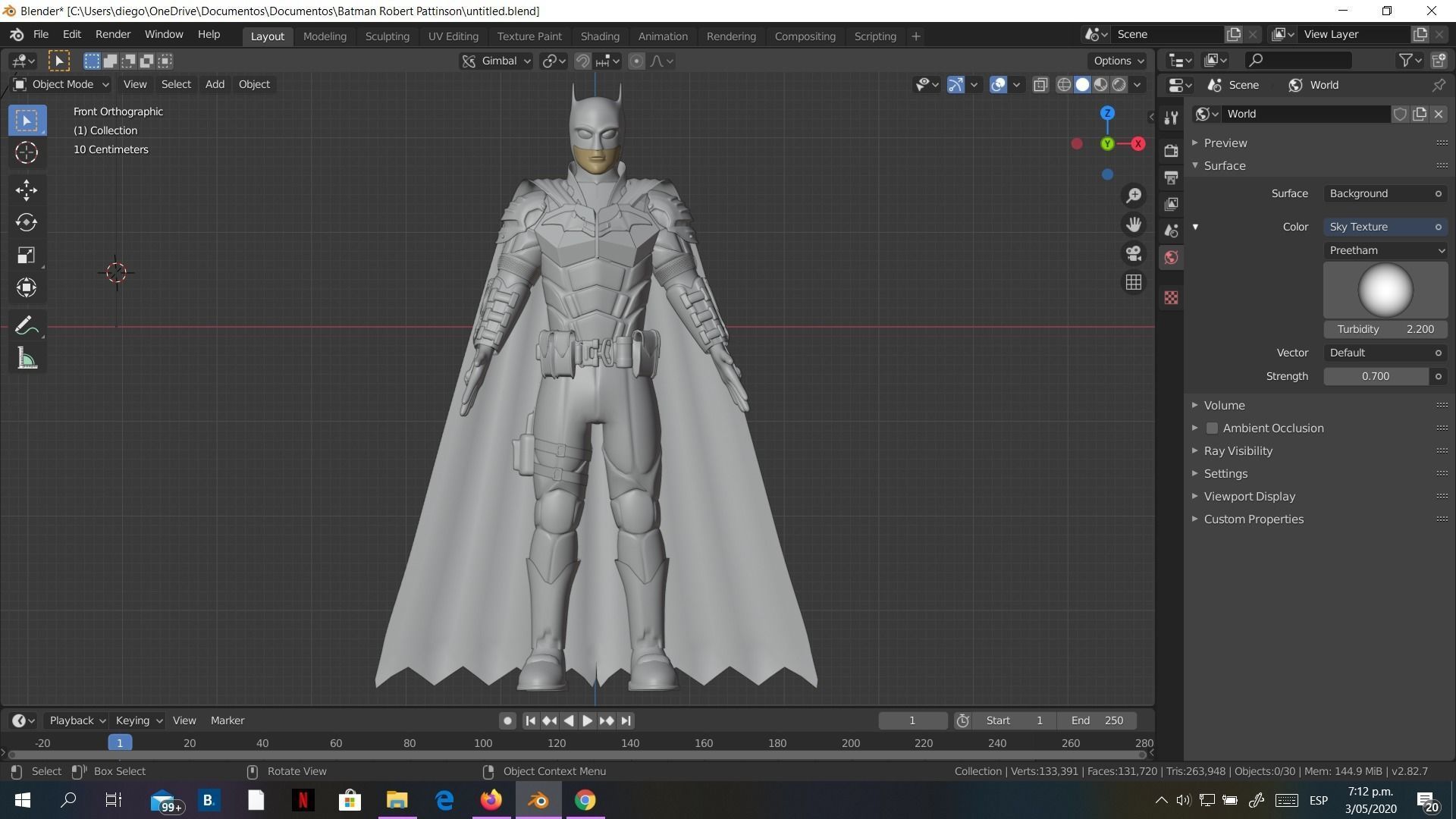 Low-Poly Batman 3D rigged model armour Cartoon 3D model_13