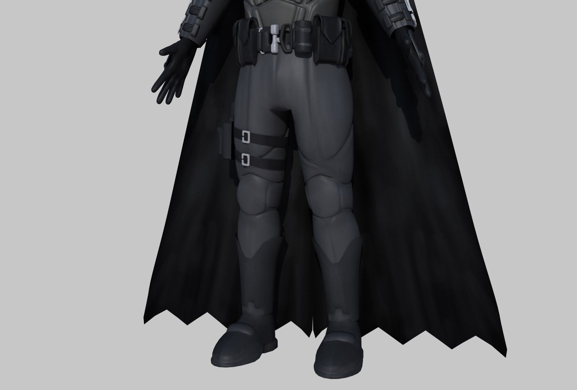 Low-Poly Batman 3D rigged model armour Cartoon 3D model_4