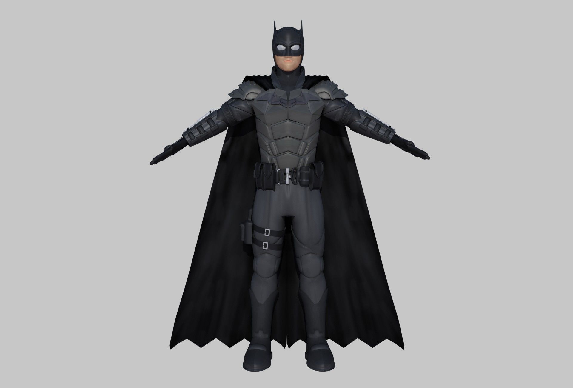 Low-Poly Batman 3D rigged model armour Cartoon 3D model_19