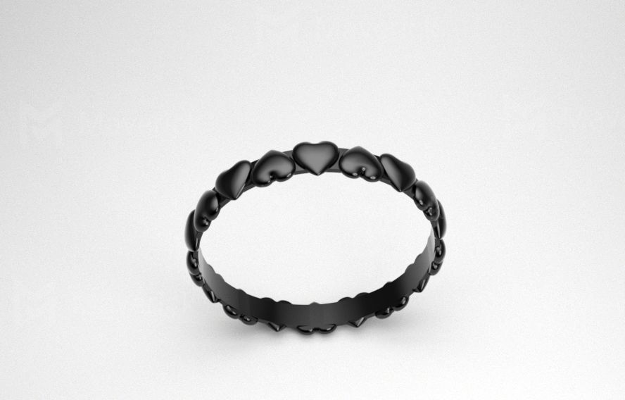 Model 158 Dished Heart Ring US Size 3D print model_2