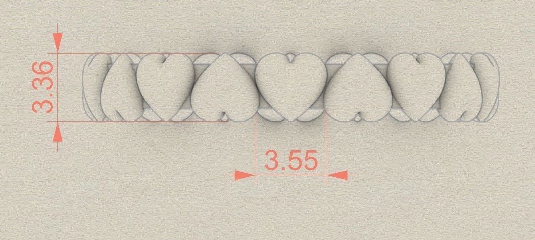 Model 158 Dished Heart Ring US Size 3D print model_6