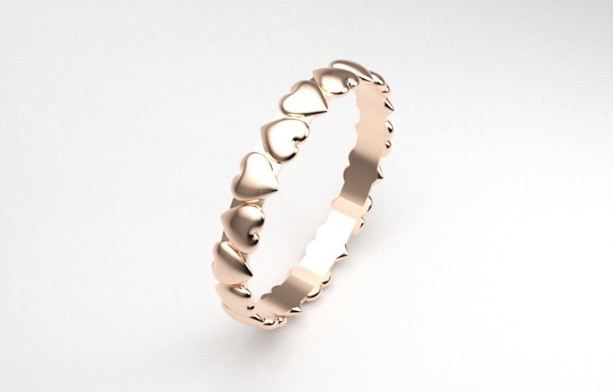 Model 158 Dished Heart Ring US Size 3D print model_1