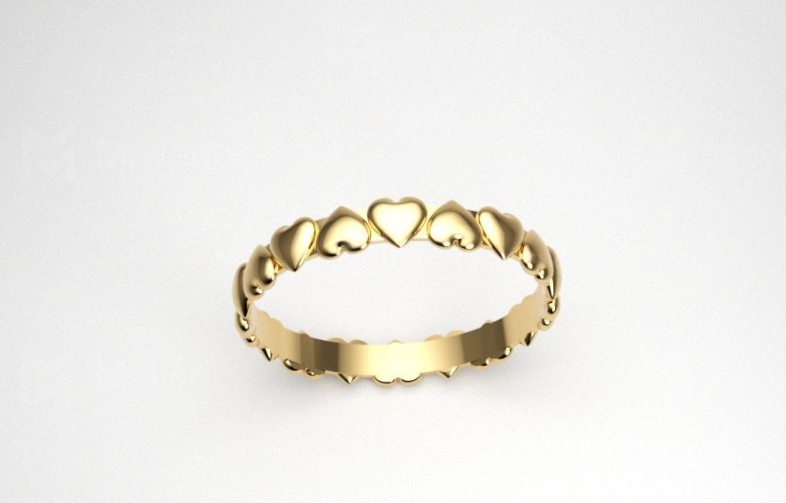 Model 158 Dished Heart Ring US Size 3D print model_5
