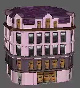 four building low poly model