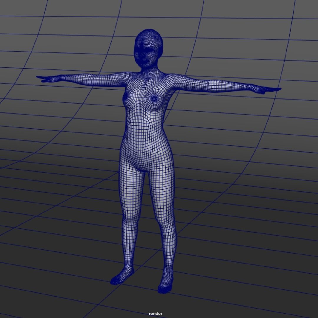 A Rigged Pretty Lady 3D model_4