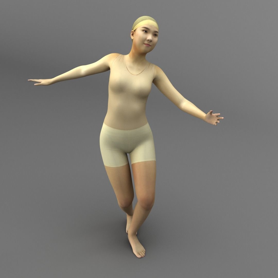 A Rigged Pretty Lady 3D model_3