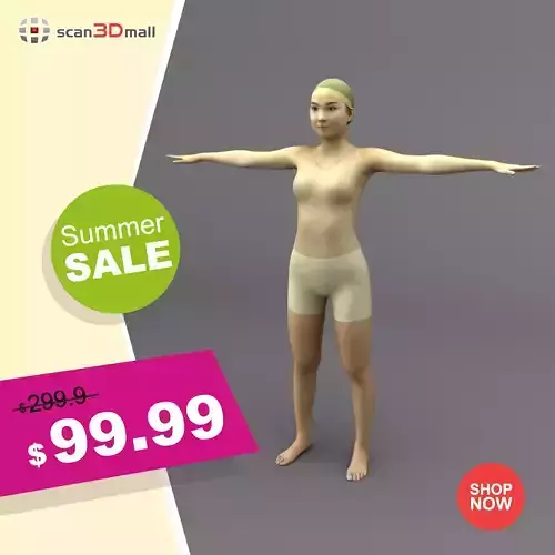 A Rigged Pretty Lady 3D model