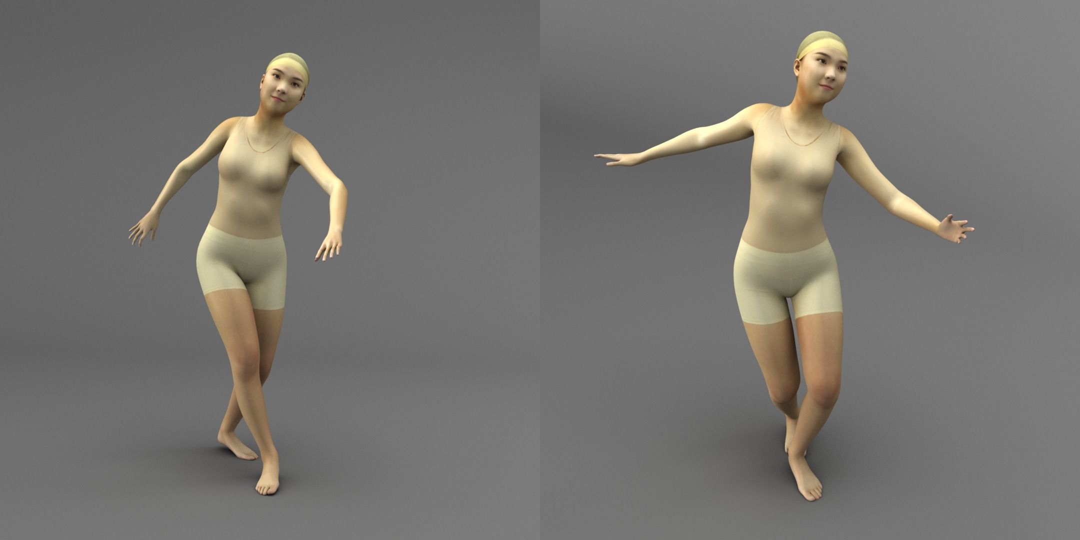 A Rigged Pretty Lady 3D model_5