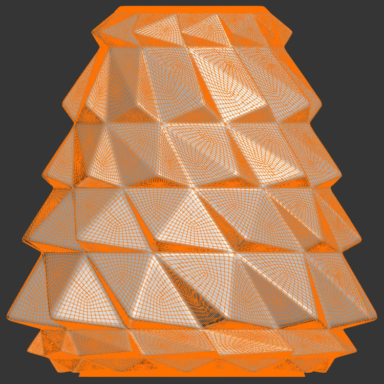 Wavy Triangulation Vase Geometric Shape 3D Printing Model 3D print model_4