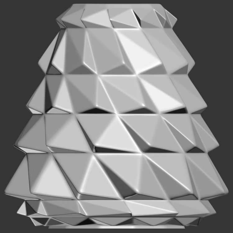 Wavy Triangulation Vase Geometric Shape 3D Printing Model 3D print model_3
