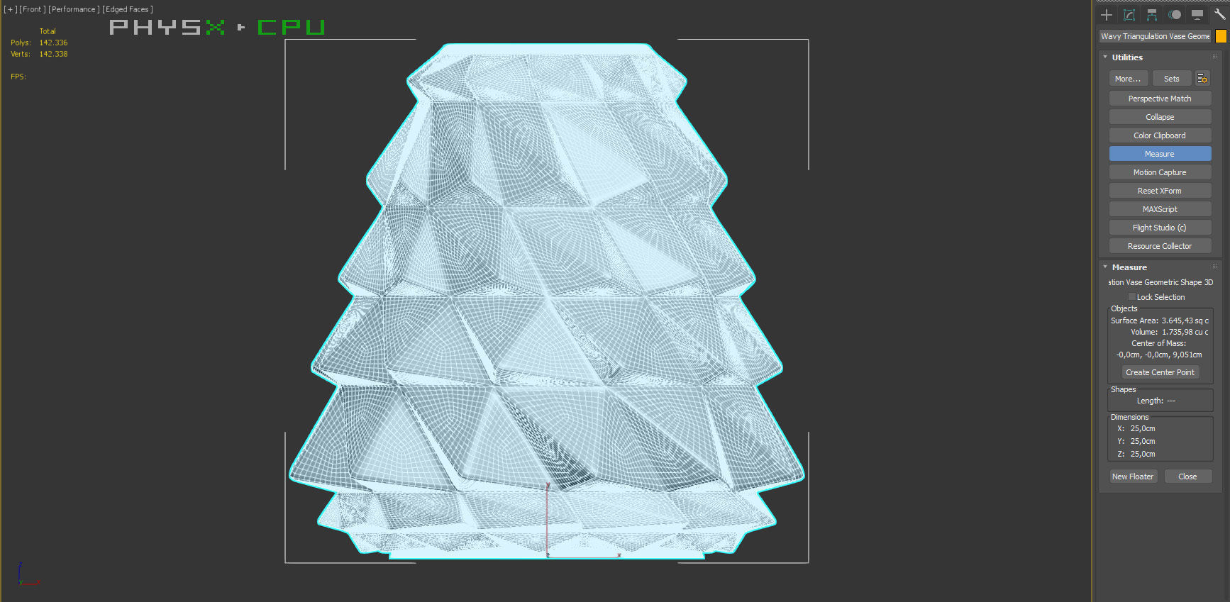 Wavy Triangulation Vase Geometric Shape 3D Printing Model 3D print model_2