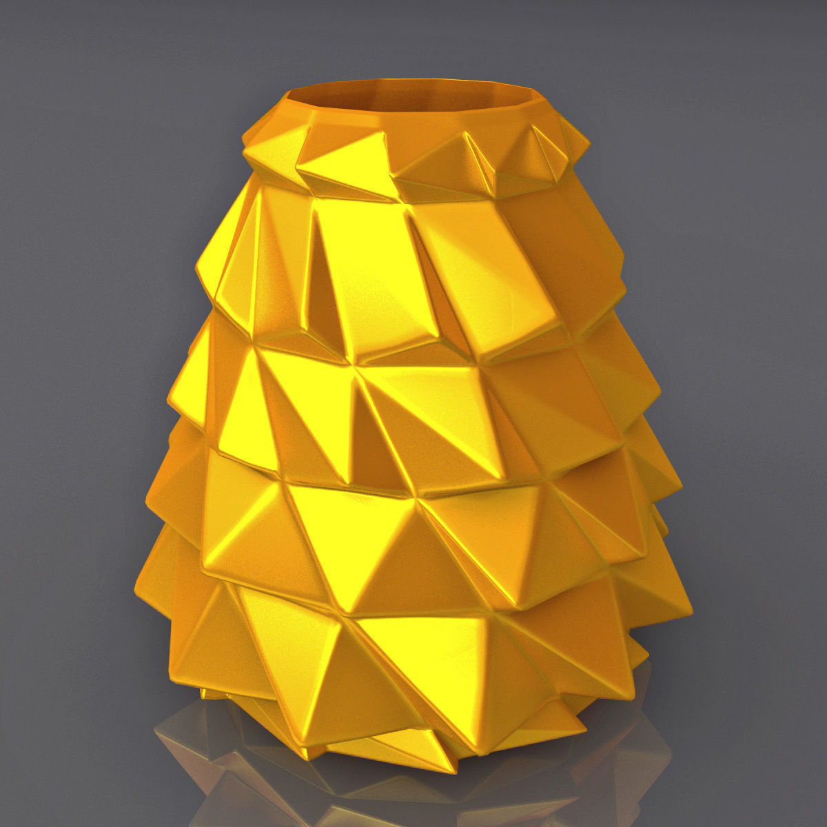 Wavy Triangulation Vase Geometric Shape 3D Printing Model 3D print model_1