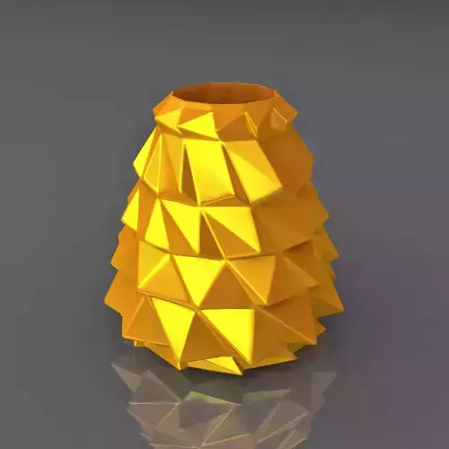Wavy Triangulation Vase Geometric Shape 3D Printing Model 3D print model