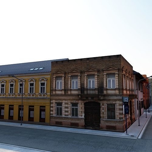 Realistic City with buildings and trees Low-poly 3D model 6