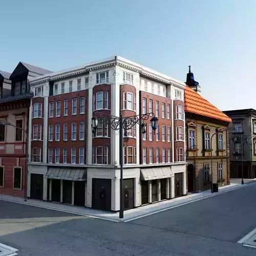 Realistic City with buildings and trees