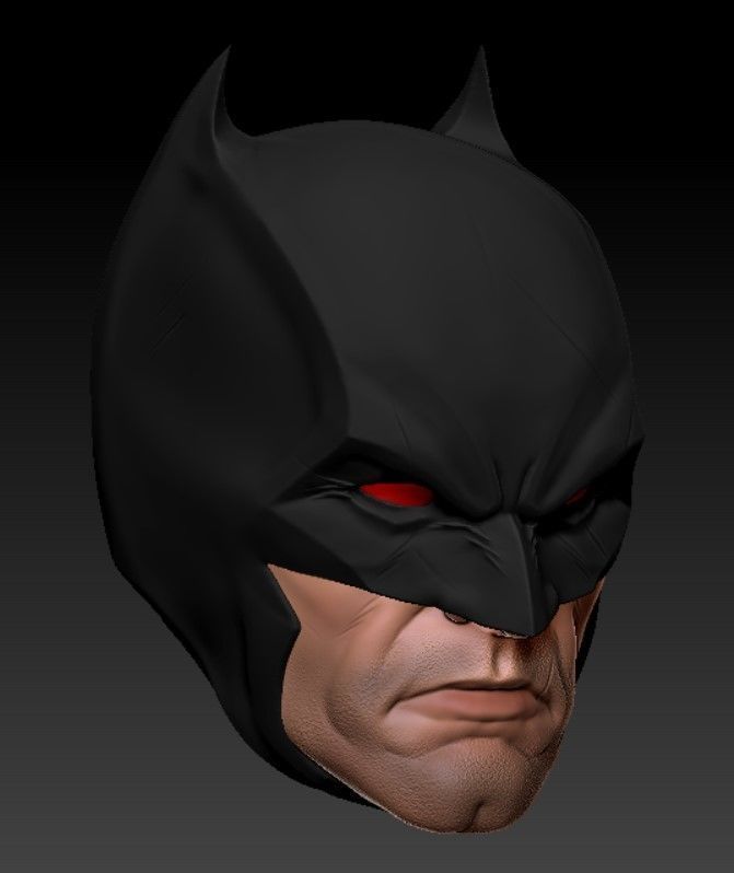 Flashpoint Batman Head Sculpt - Neutral head  3D print model_2