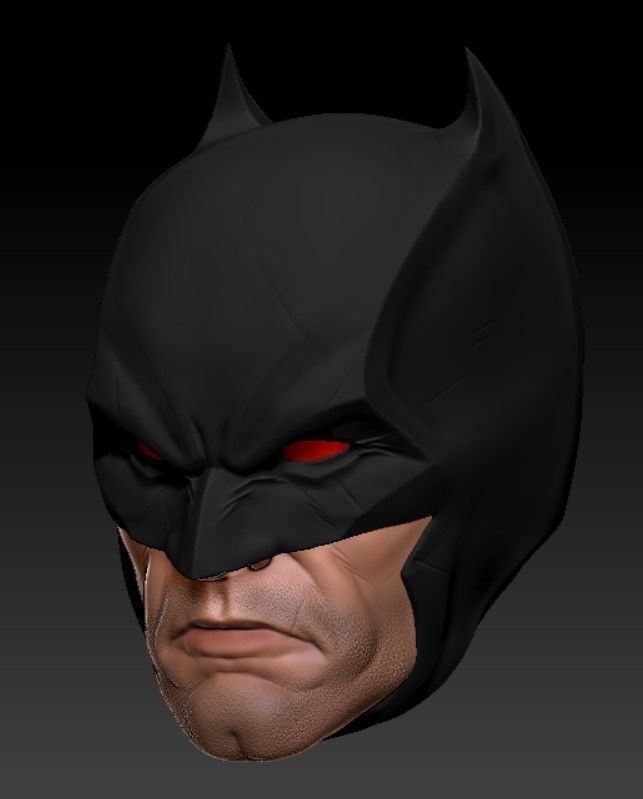 Flashpoint Batman Head Sculpt - Neutral head  3D print model_1