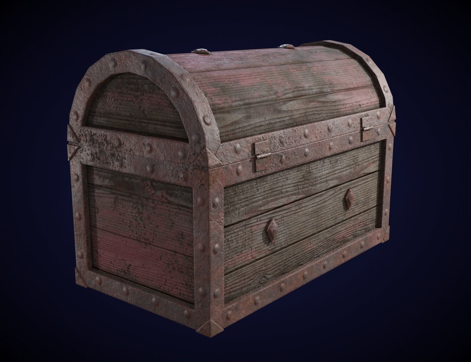Old Chest Low-poly 3D model_2