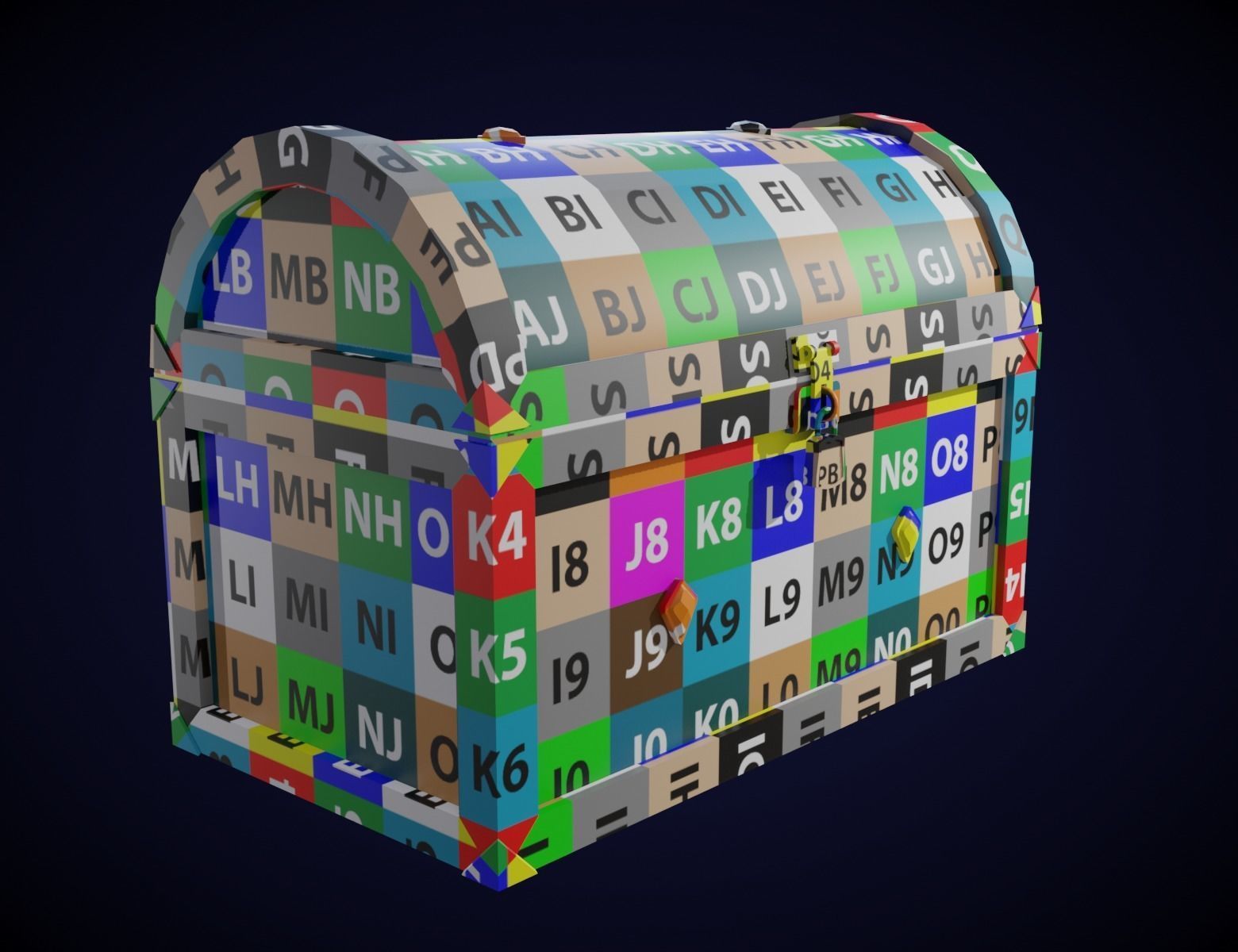 Old Chest Low-poly 3D model_9