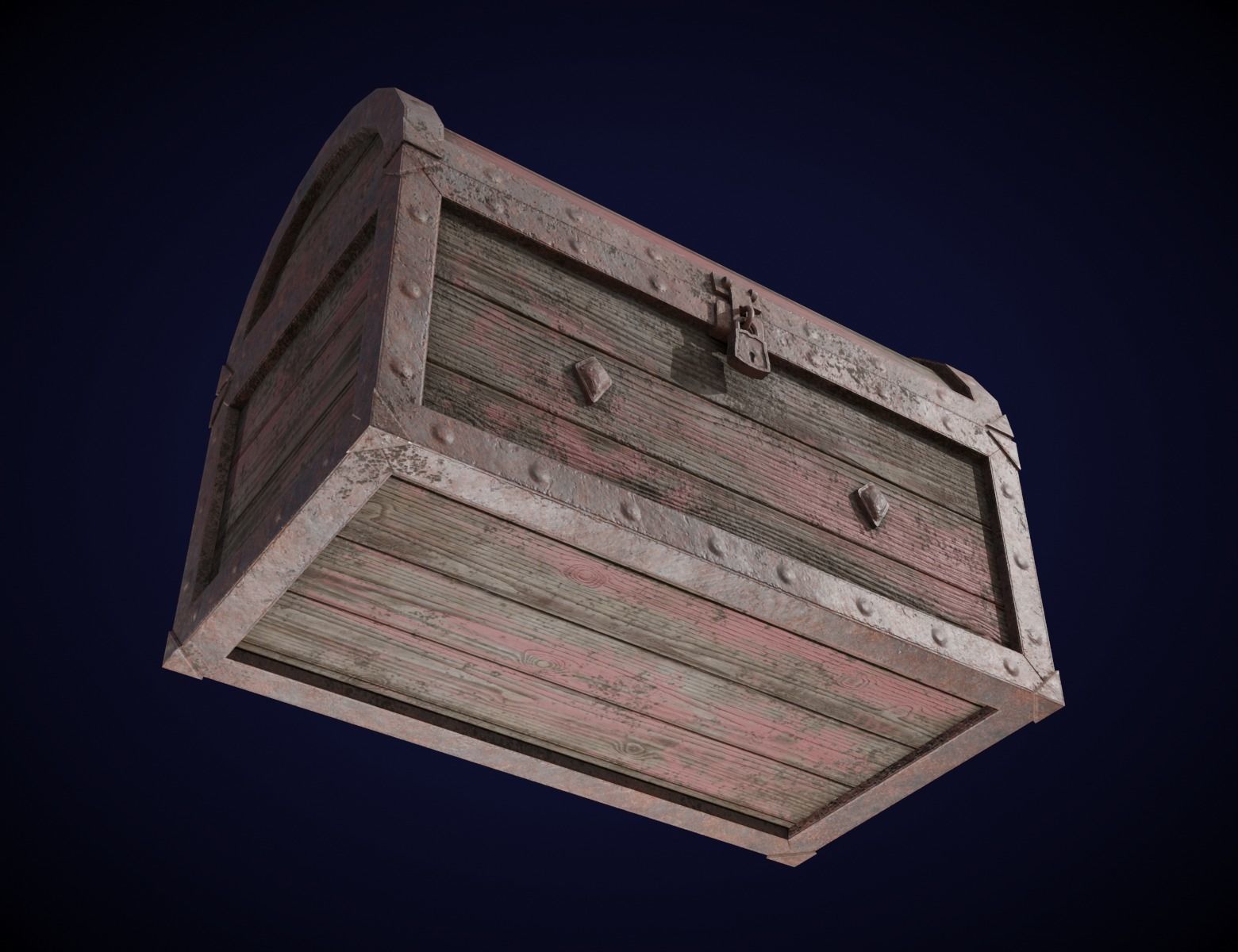 Old Chest Low-poly 3D model_4