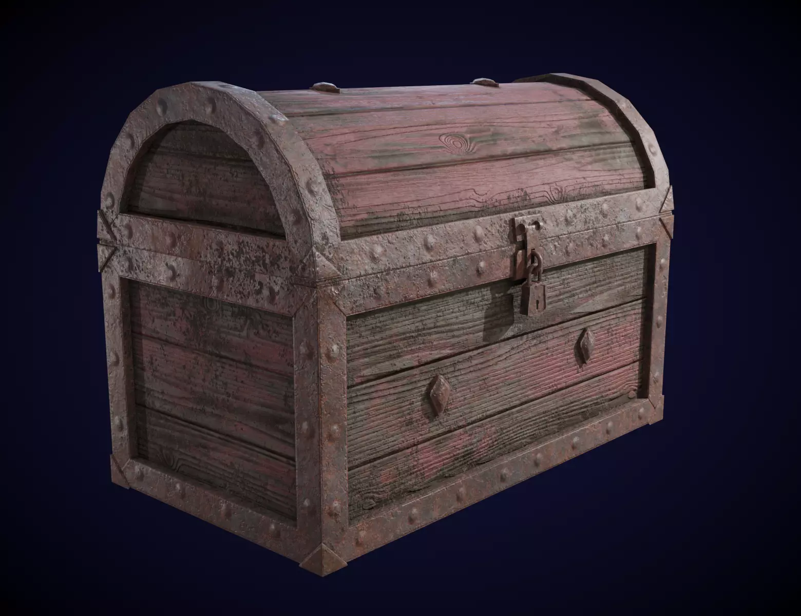 Old Chest Low-poly 3D model_0