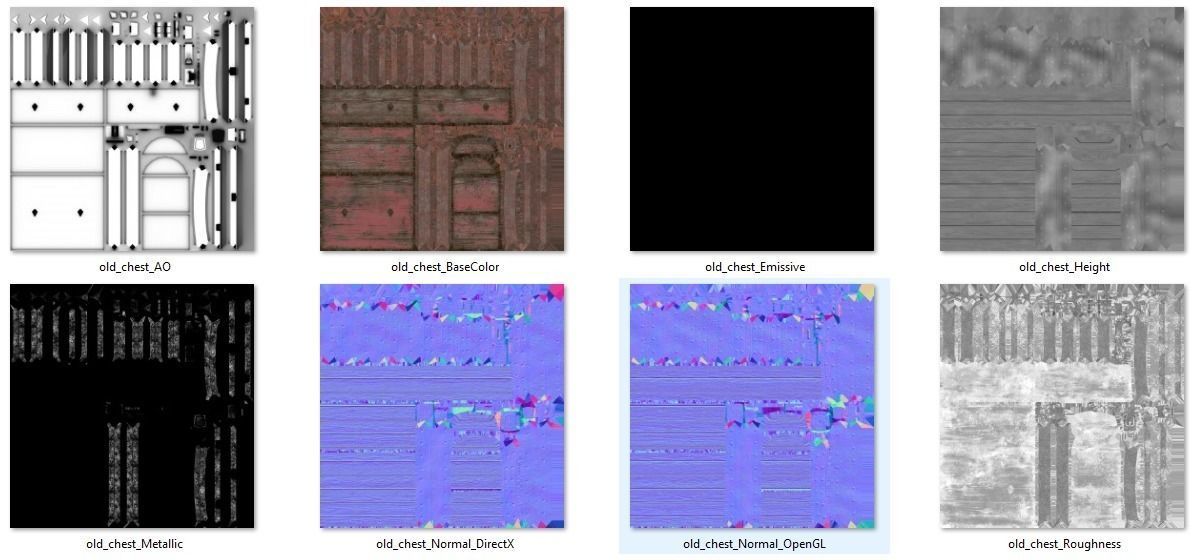 Old Chest Low-poly 3D model_10