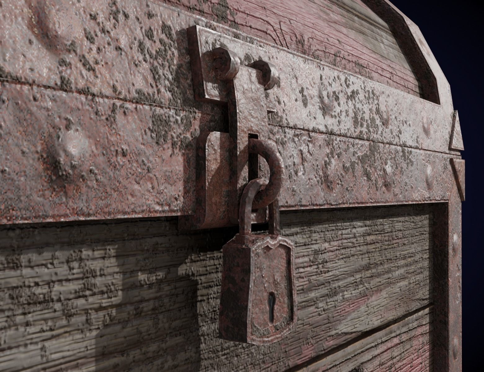 Old Chest Low-poly 3D model_1