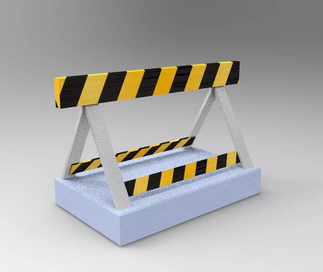 road barrier 3D model_0