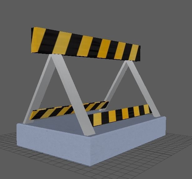 road barrier 3D model_1