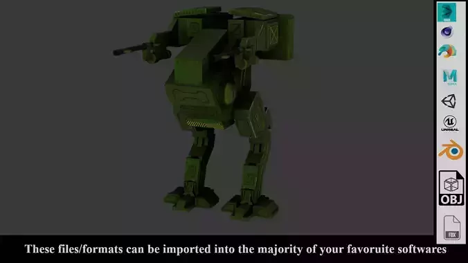 Sci Fi MECHA A1 - Low poly - Game Ready - PBR