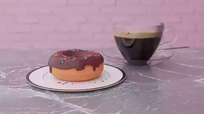 Donut with Cup coffee