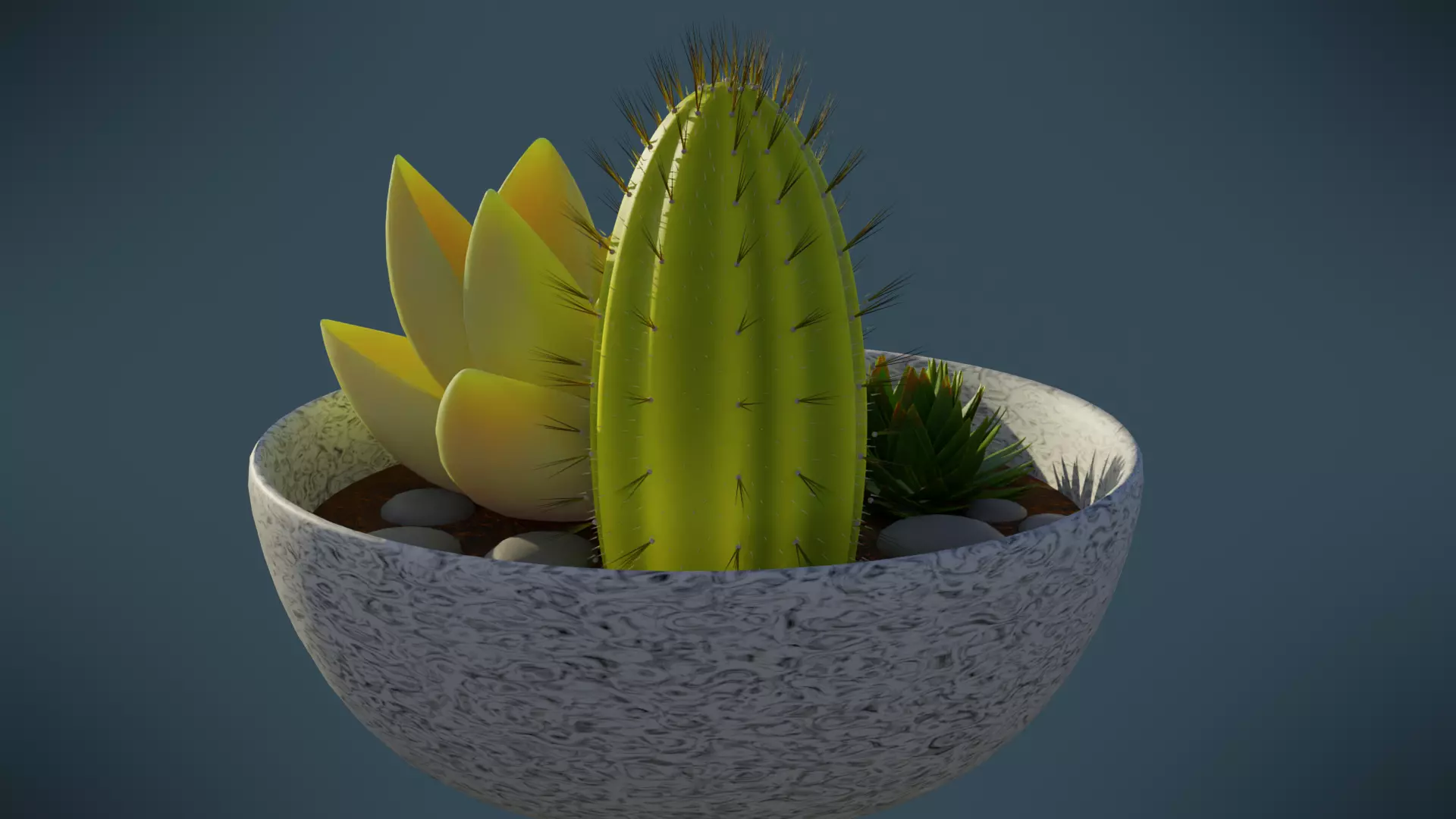 Succulent Bowl Free 3D model