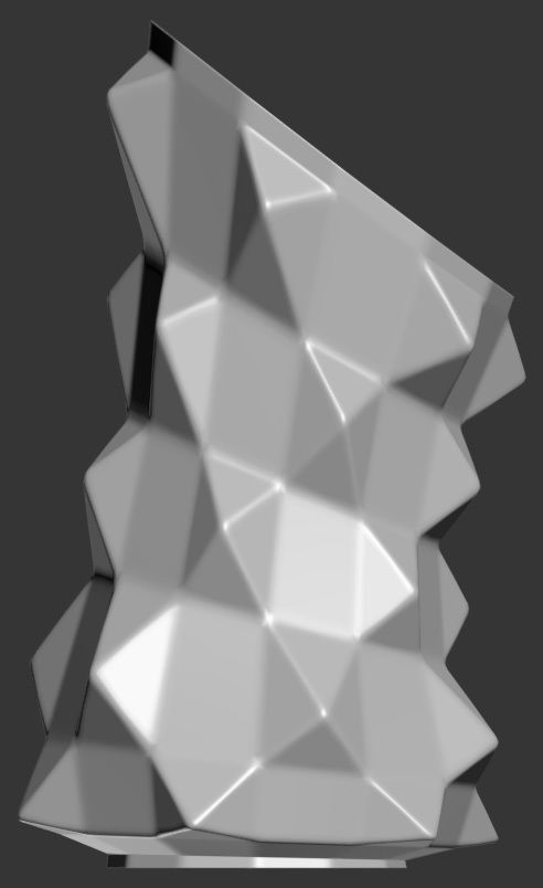 Oblique Triangle Notched Vase Geometric Shape 3D Printing Model 3D print model_5