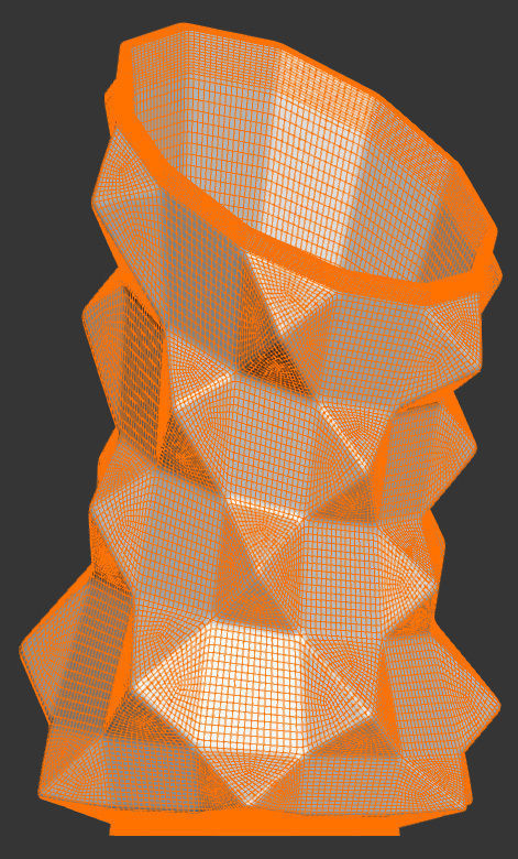 Oblique Triangle Notched Vase Geometric Shape 3D Printing Model 3D print model_4