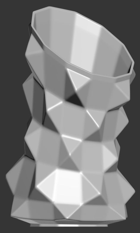 Oblique Triangle Notched Vase Geometric Shape 3D Printing Model 3D print model_3