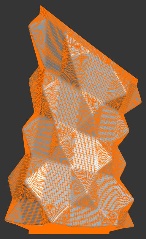 Oblique Triangle Notched Vase Geometric Shape 3D Printing Model 3D print model_6