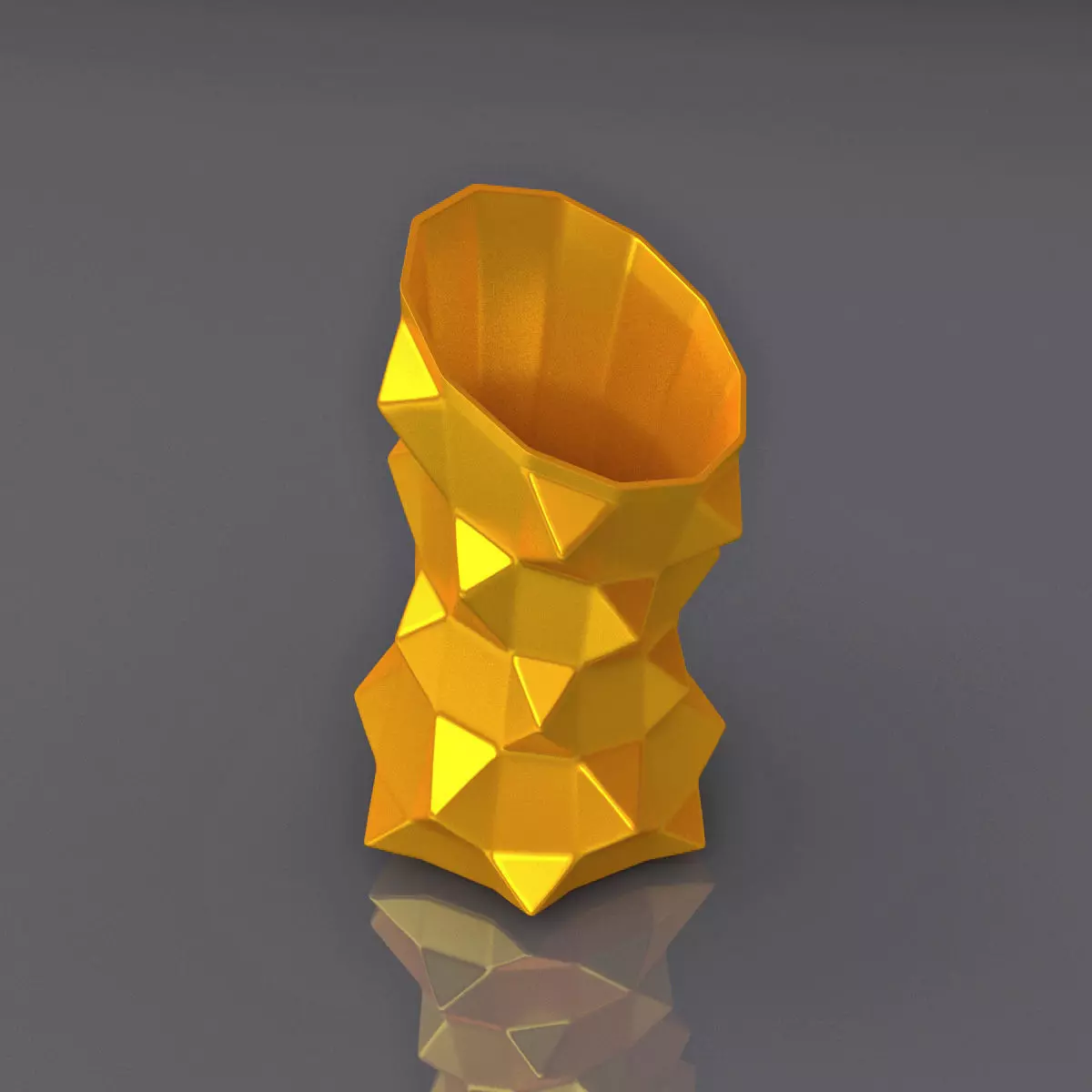 Oblique Triangle Notched Vase Geometric Shape 3D Printing Model 3D print model_0