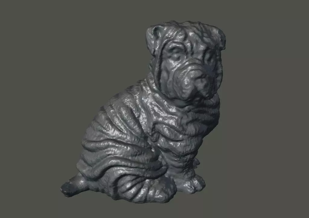 Shar Pei Puppy Sculpture Dog Statue 3D Scan Free 3D print model