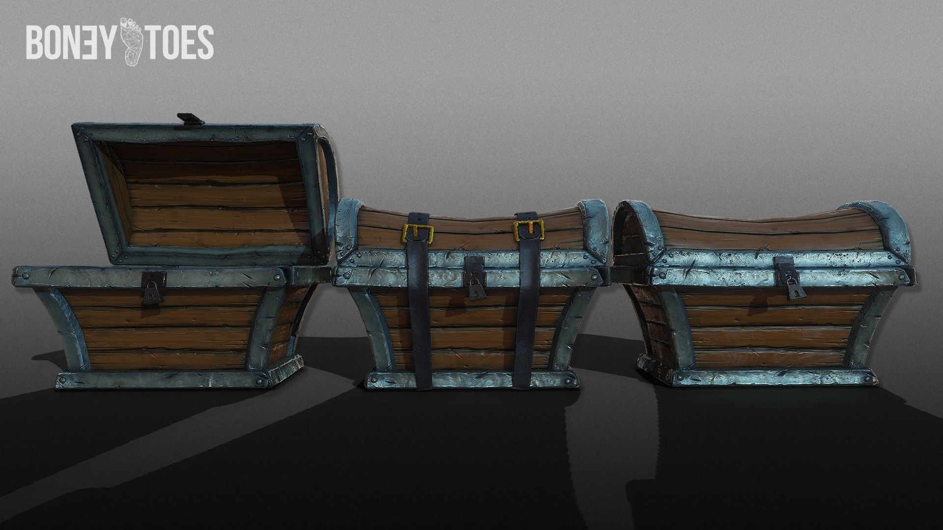 Treasure Chest Trunk - Game Ready Low-poly 3D model_11