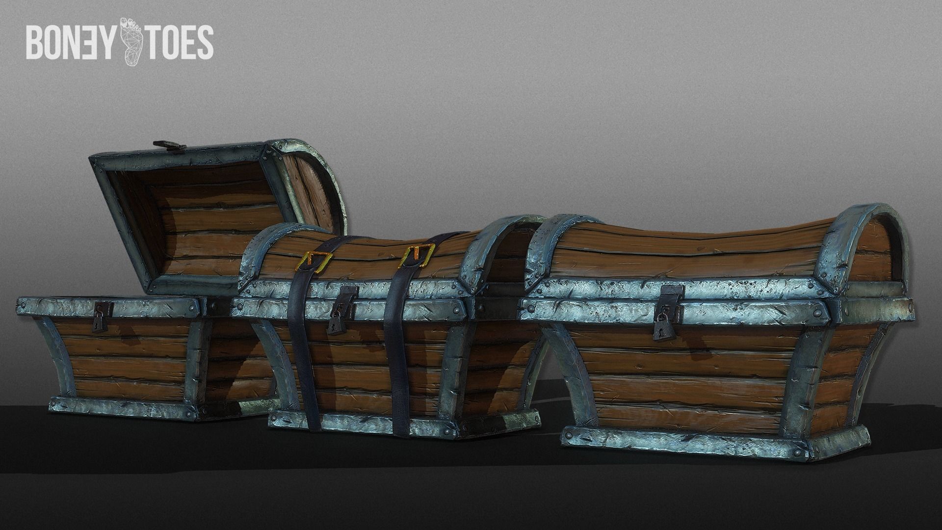 Treasure Chest Trunk - Game Ready Low-poly 3D model_2