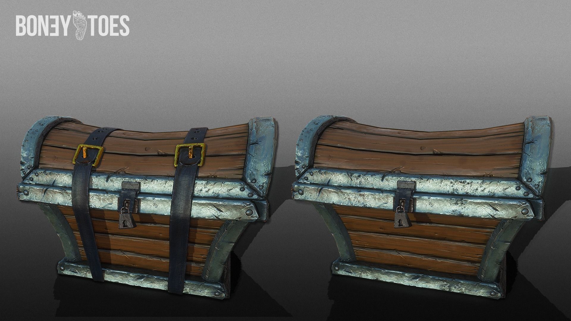 Treasure Chest Trunk - Game Ready Low-poly 3D model_6