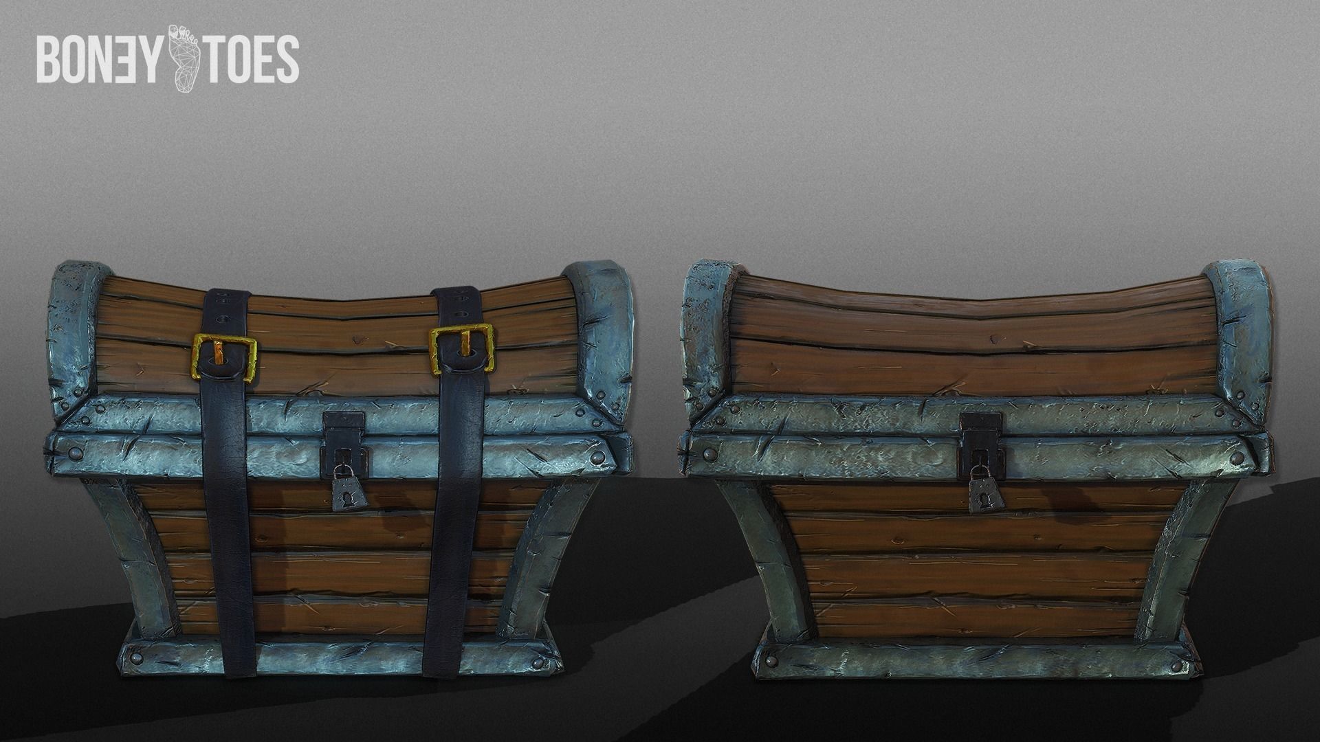 Treasure Chest Trunk - Game Ready Low-poly 3D model_4