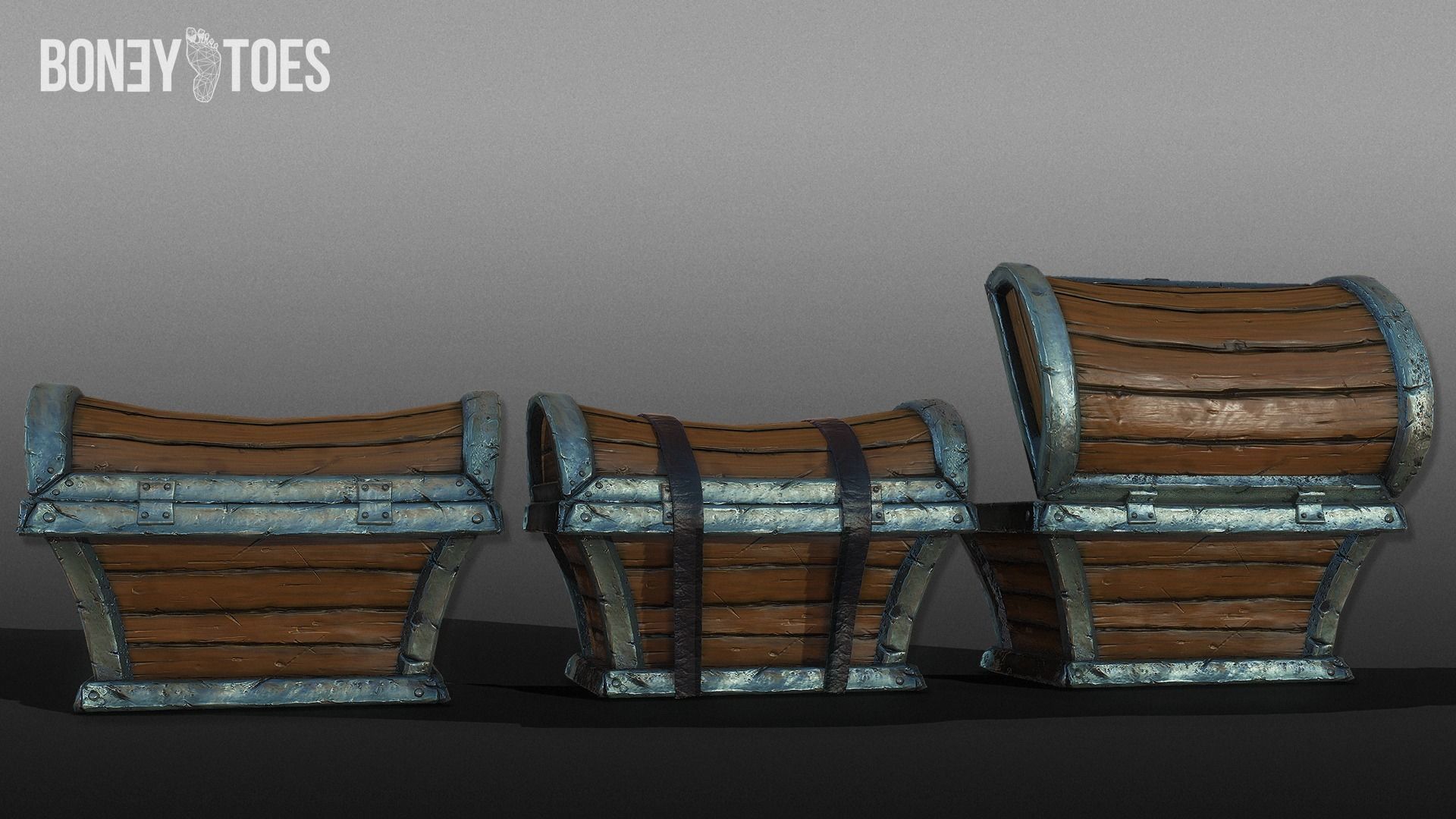 Treasure Chest Trunk - Game Ready Low-poly 3D model_3