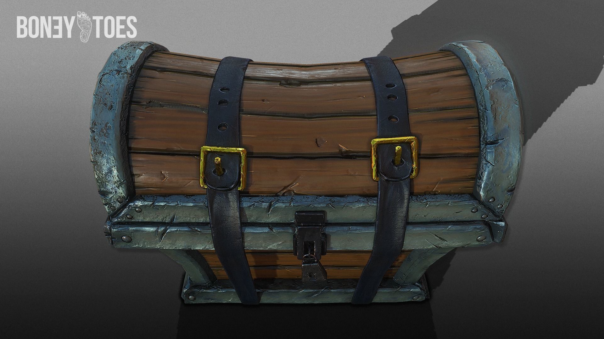 Treasure Chest Trunk - Game Ready Low-poly 3D model_10