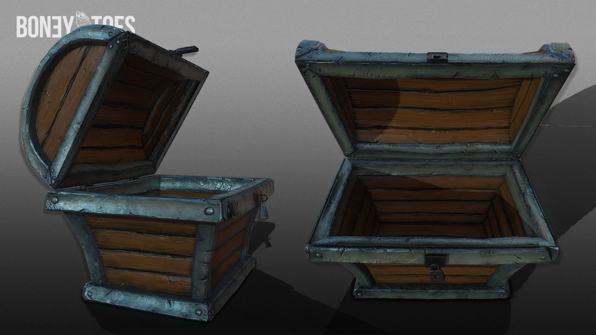 Treasure Chest Trunk - Game Ready Low-poly 3D model_7